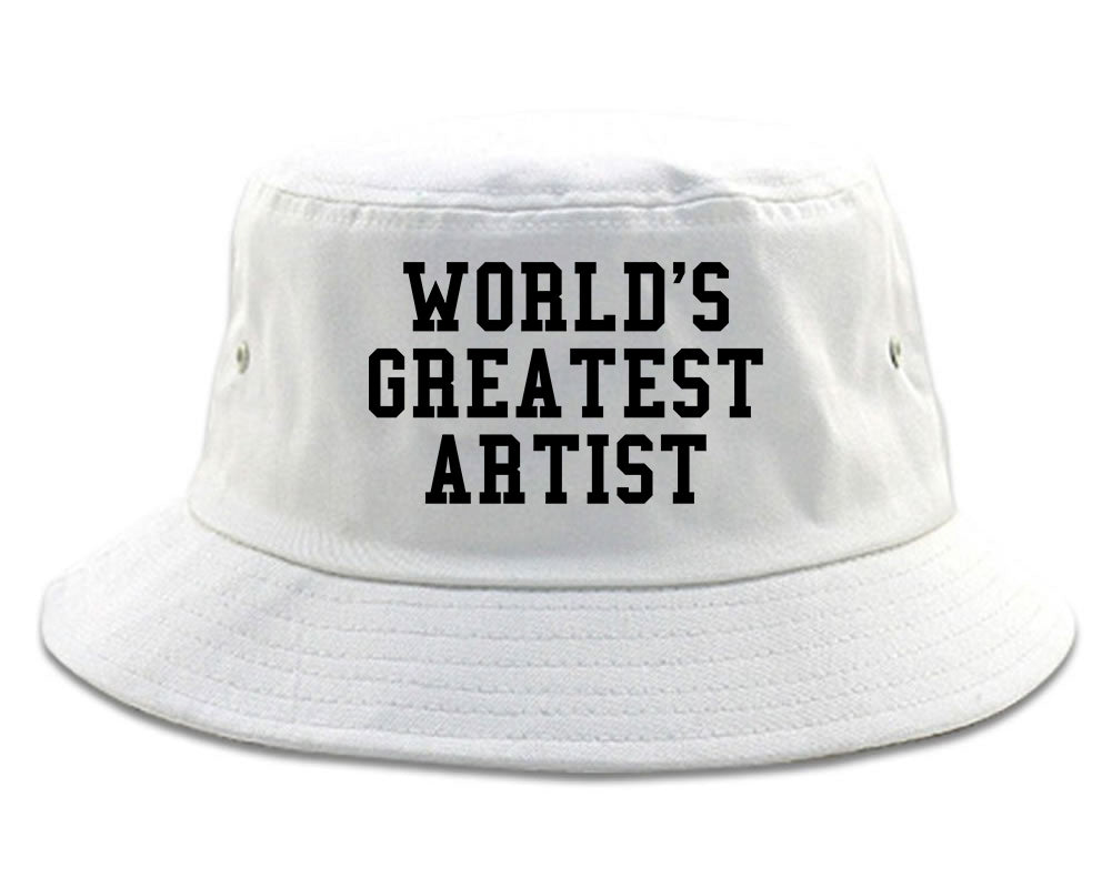 Worlds Greatest Artist Art Graphic Designer Mens Bucket Hat White