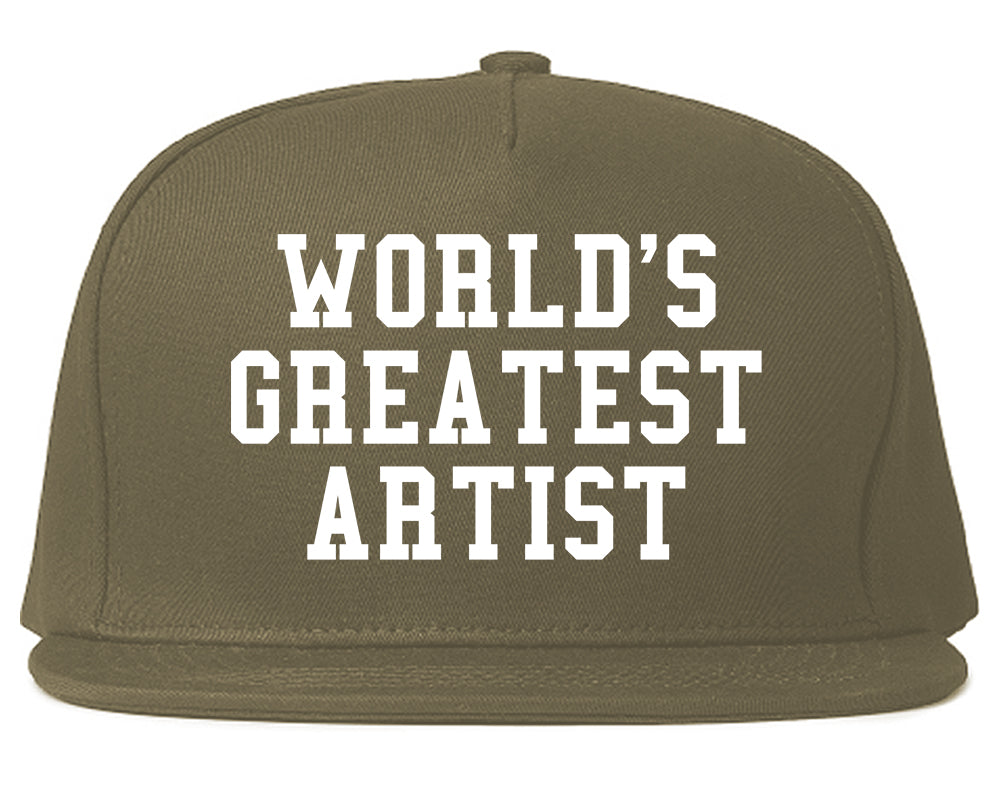 Worlds Greatest Artist Art Graphic Designer Mens Snapback Hat Grey