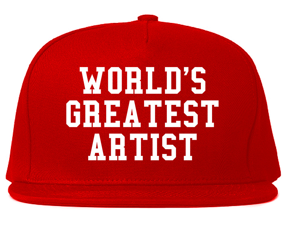 Worlds Greatest Artist Art Graphic Designer Mens Snapback Hat Red