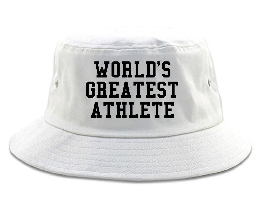 Worlds Greatest Athlete Funny Sports Mens Bucket Hat White