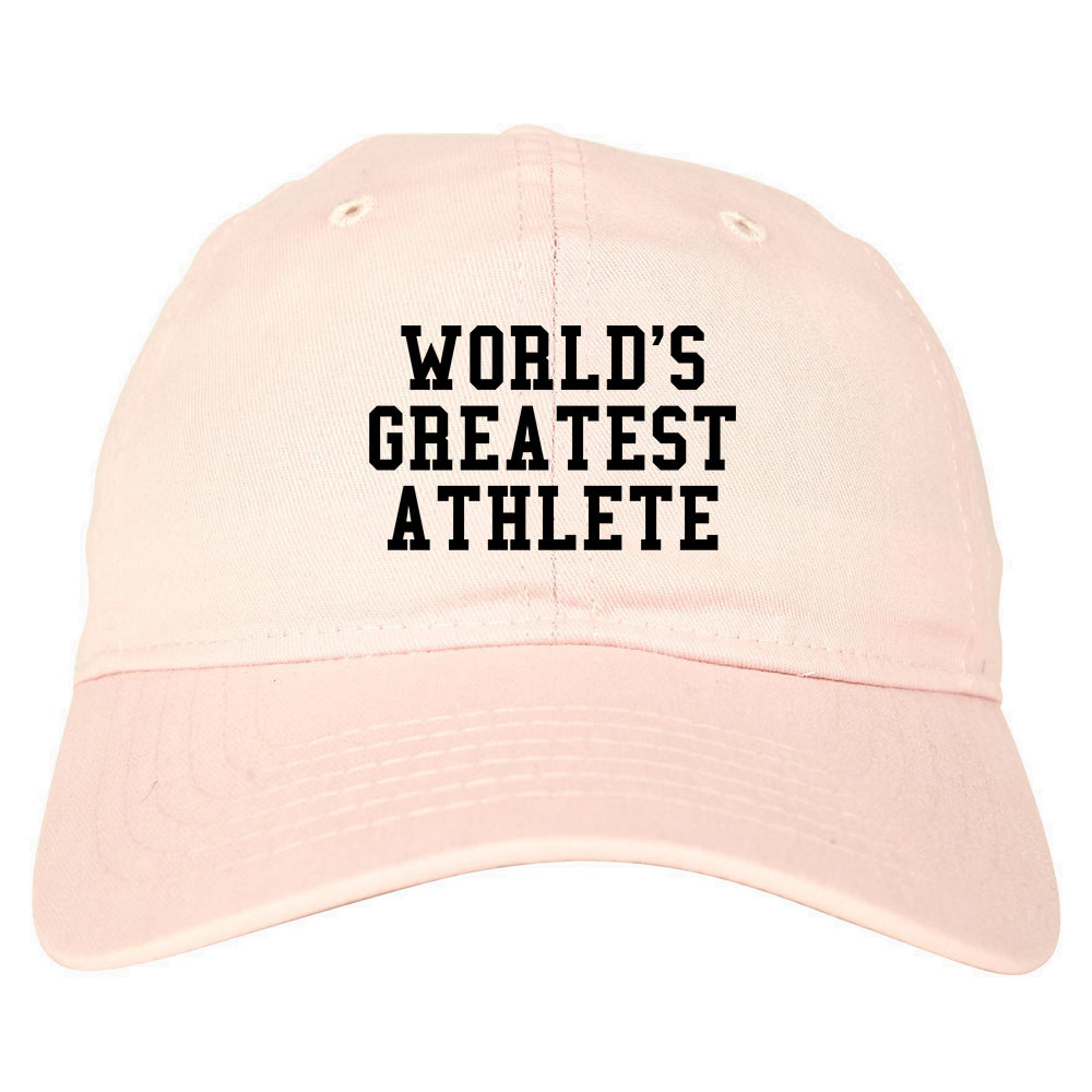 Worlds Greatest Athlete Funny Sports Mens Dad Hat Pink