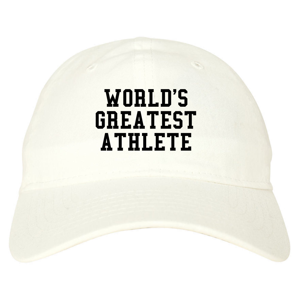 Worlds Greatest Athlete Funny Sports Mens Dad Hat White