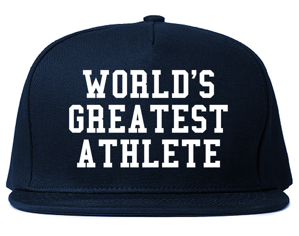 Worlds Greatest Athlete Funny Sports Mens Snapback Hat Navy Blue