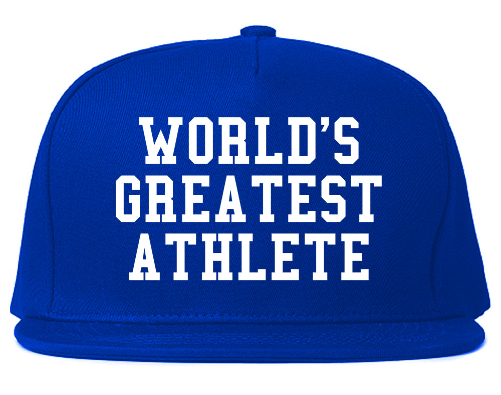 Worlds Greatest Athlete Funny Sports Mens Snapback Hat Royal Blue