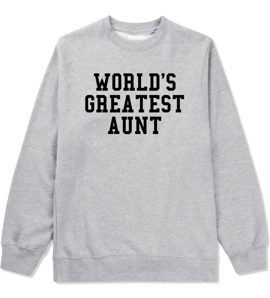 Worlds Greatest Aunt Auntie Birthday Gift Mens Crewneck Sweatshirt Grey