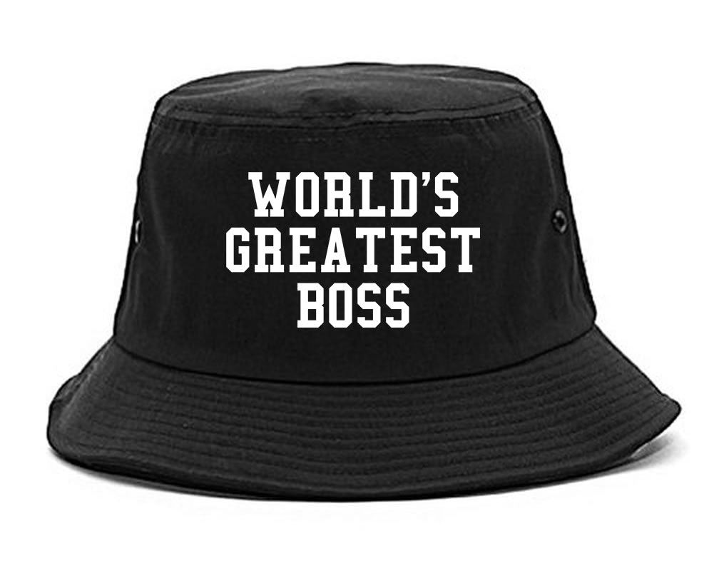 Worlds Greatest Boss Funny Christmas Mens Bucket Hat Black