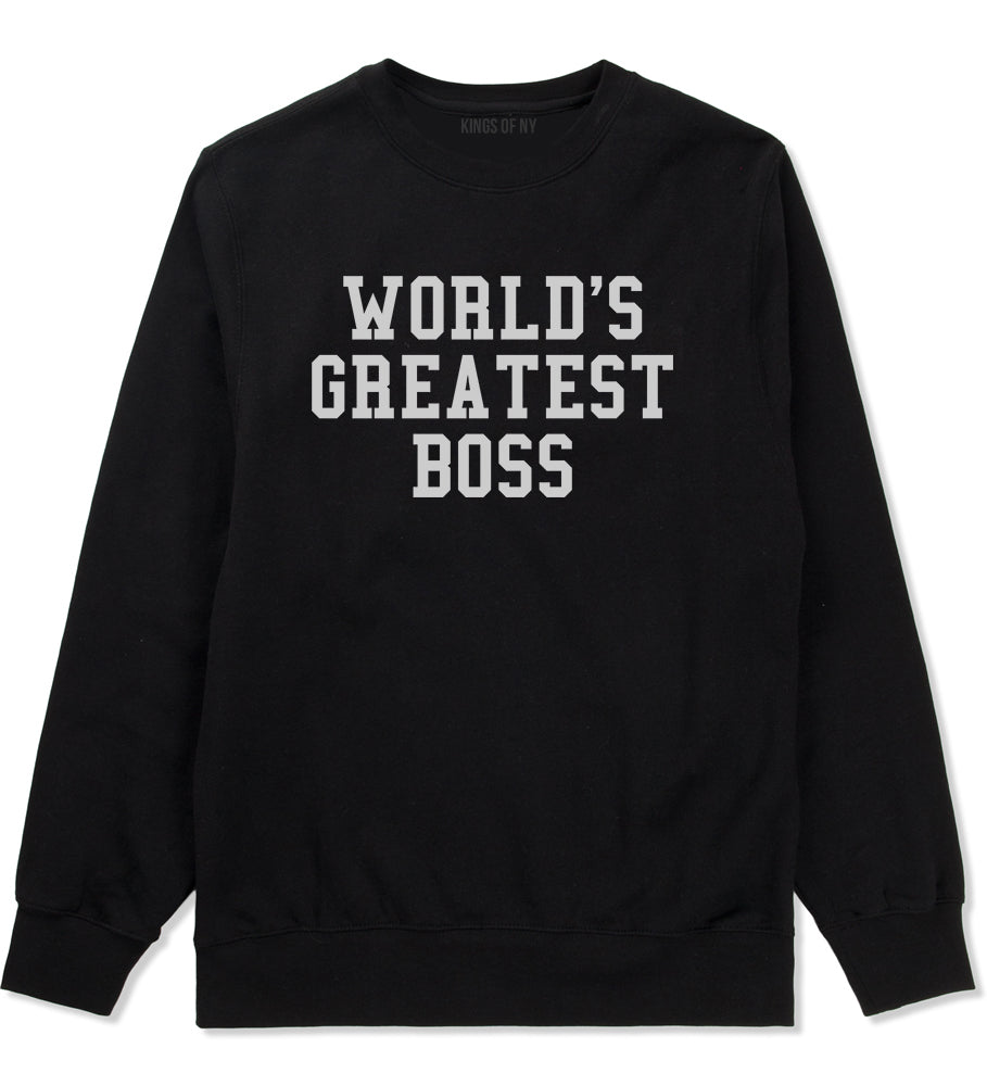 Worlds Greatest Boss Funny Christmas Mens Crewneck Sweatshirt Black