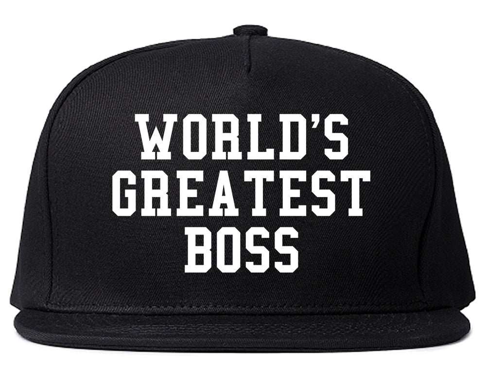 Worlds Greatest Boss Funny Christmas Mens Snapback Hat Black