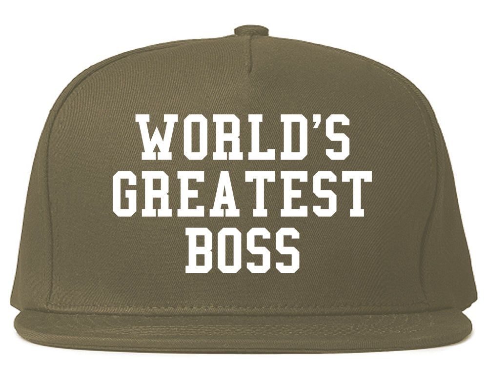 Worlds Greatest Boss Funny Christmas Mens Snapback Hat Grey