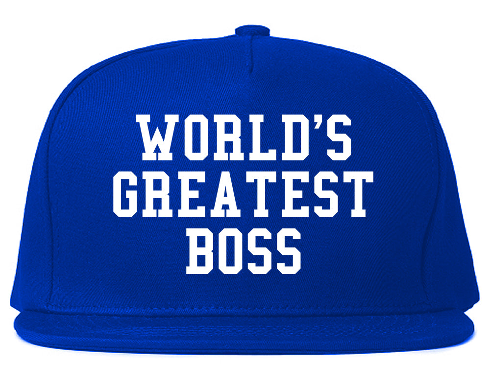 Worlds Greatest Boss Funny Christmas Mens Snapback Hat Royal Blue