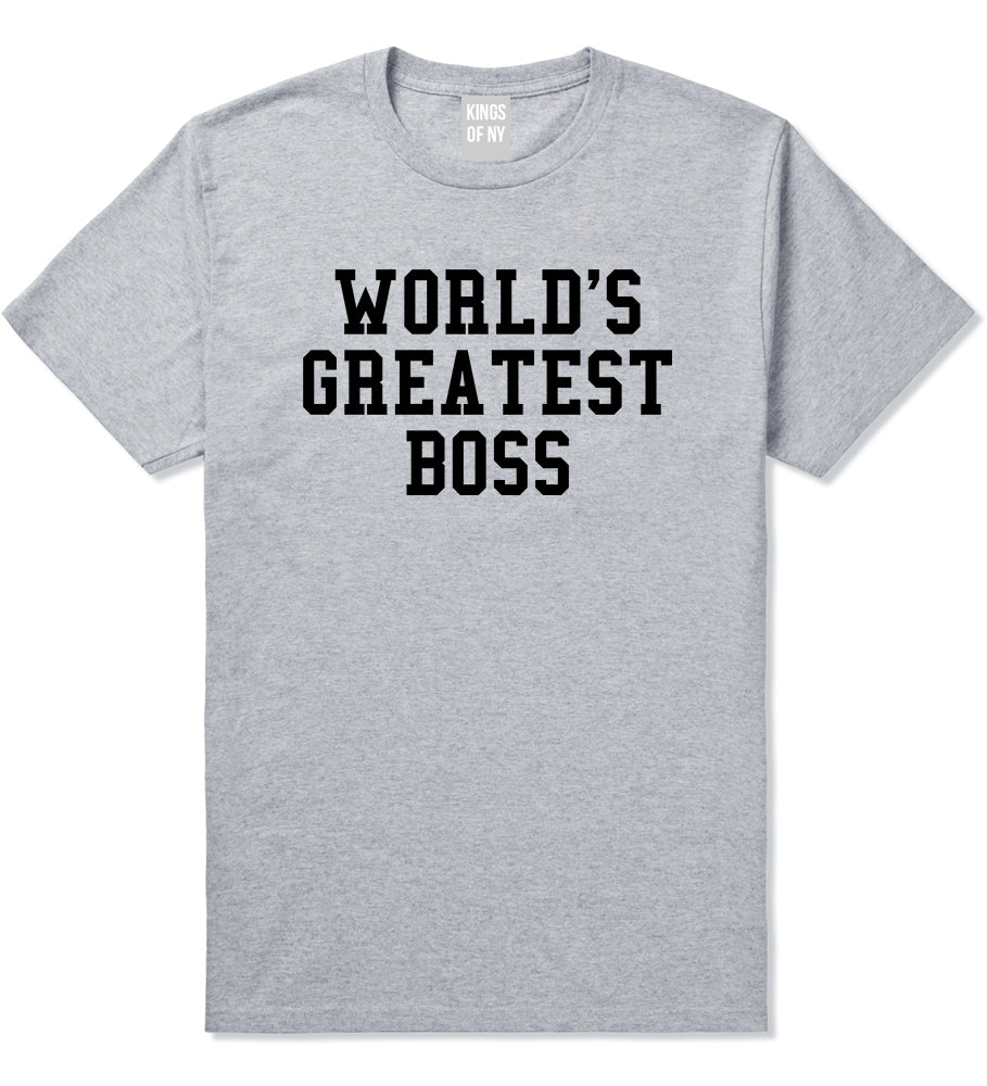 Worlds Greatest Boss Funny Christmas Mens T-Shirt Grey