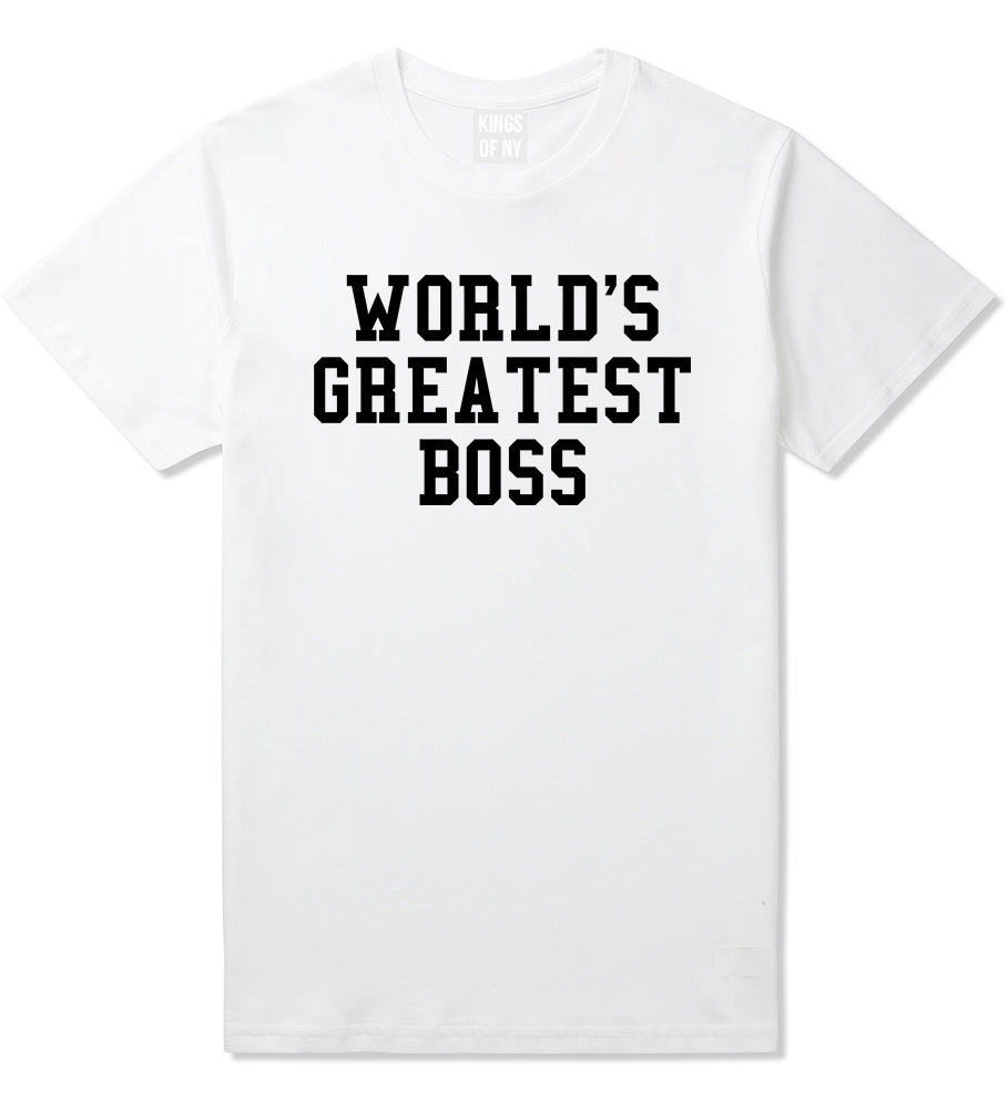 Worlds Greatest Boss Funny Christmas Mens T-Shirt White
