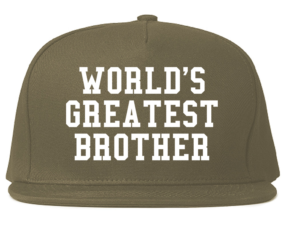 Worlds Greatest Brother Funny Birthday Mens Snapback Hat Grey