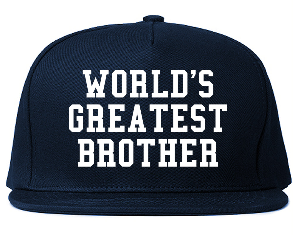 Worlds Greatest Brother Funny Birthday Mens Snapback Hat Navy Blue