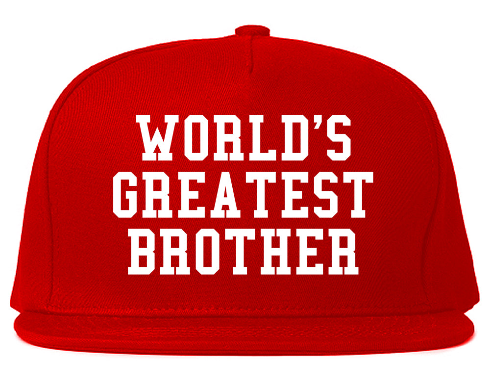 Worlds Greatest Brother Funny Birthday Mens Snapback Hat Red