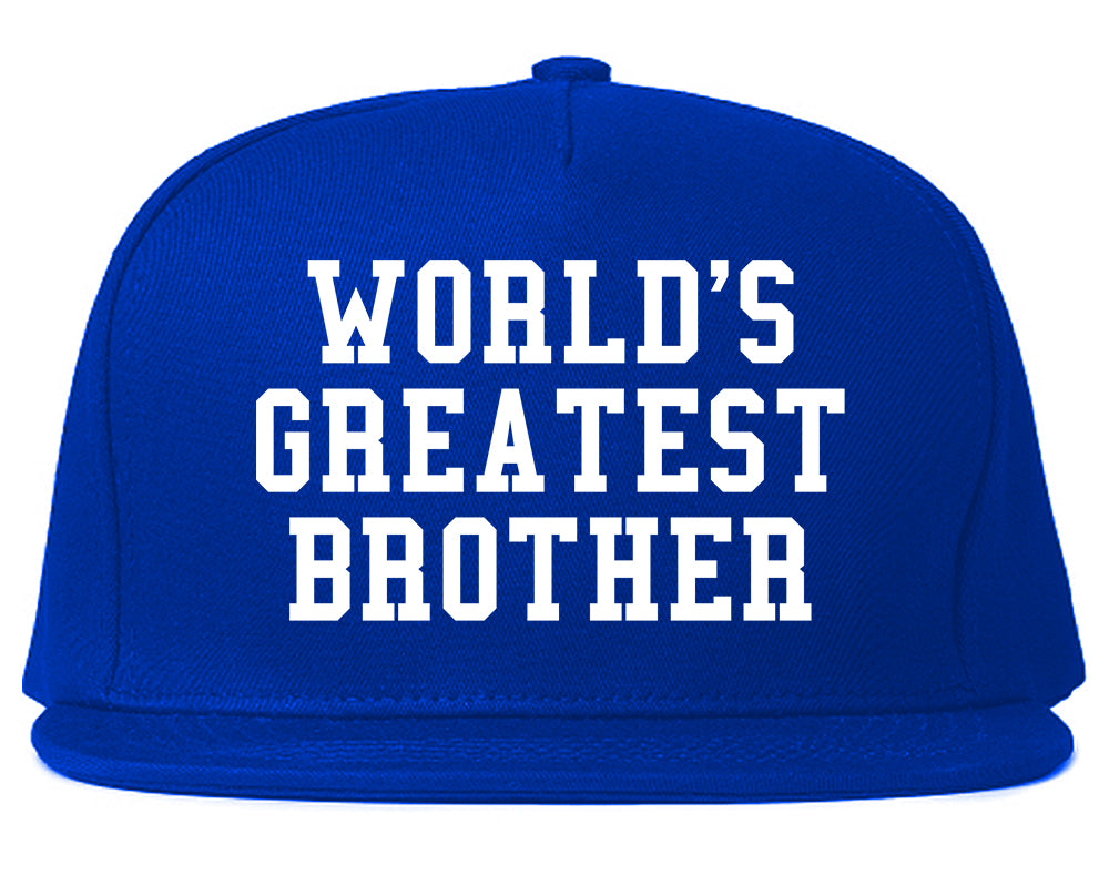 Worlds Greatest Brother Funny Birthday Mens Snapback Hat Royal Blue