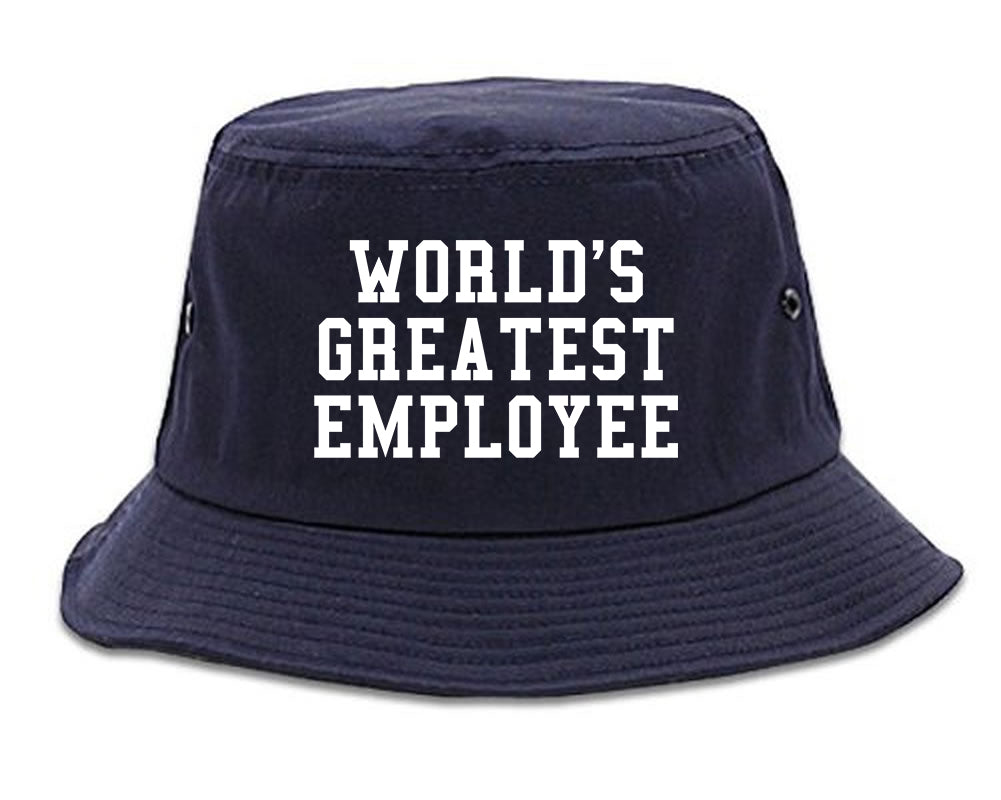 Worlds Greatest Employee Funny Christmas Mens Bucket Hat Navy Blue