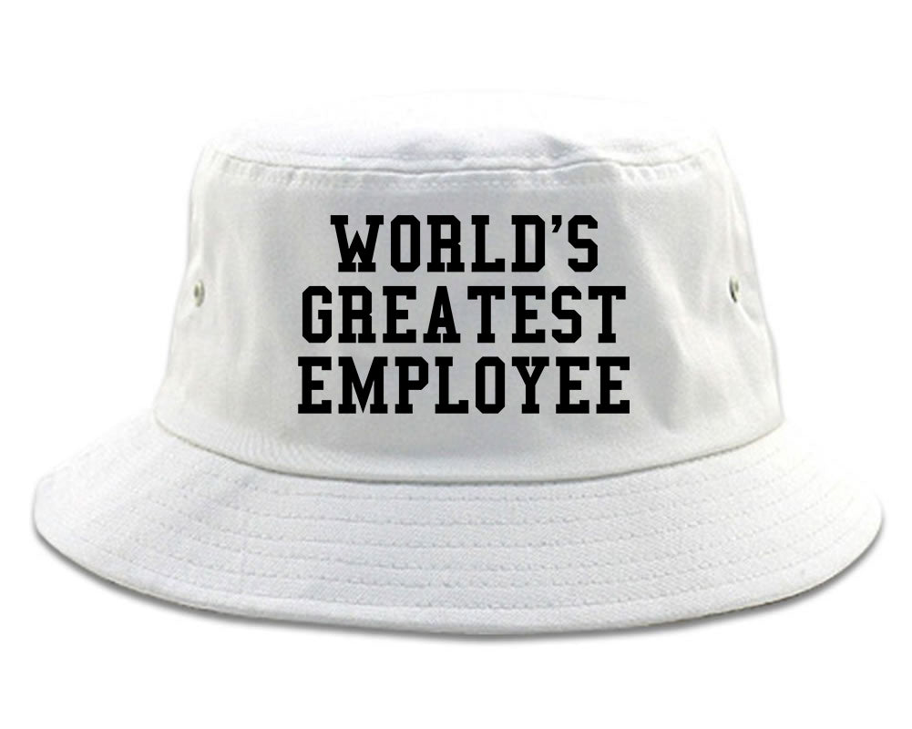 Worlds Greatest Employee Funny Christmas Mens Bucket Hat White