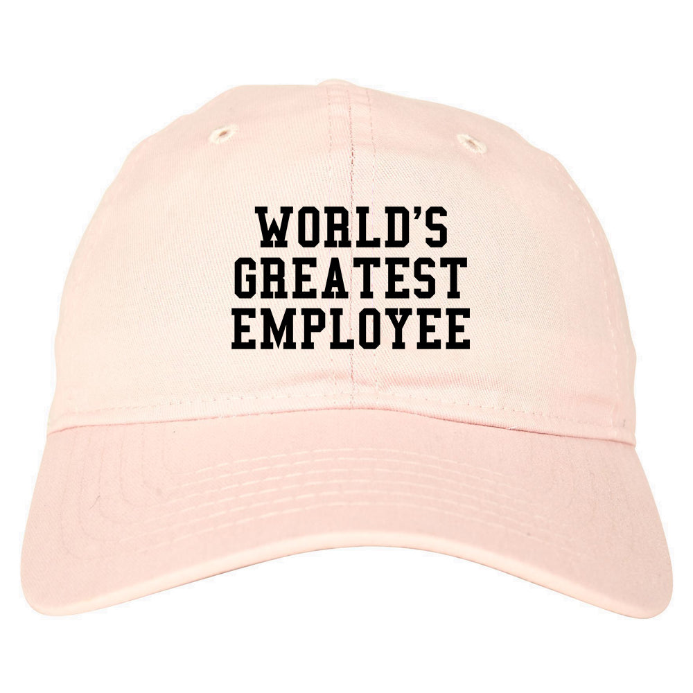 Worlds Greatest Employee Funny Christmas Mens Dad Hat Pink