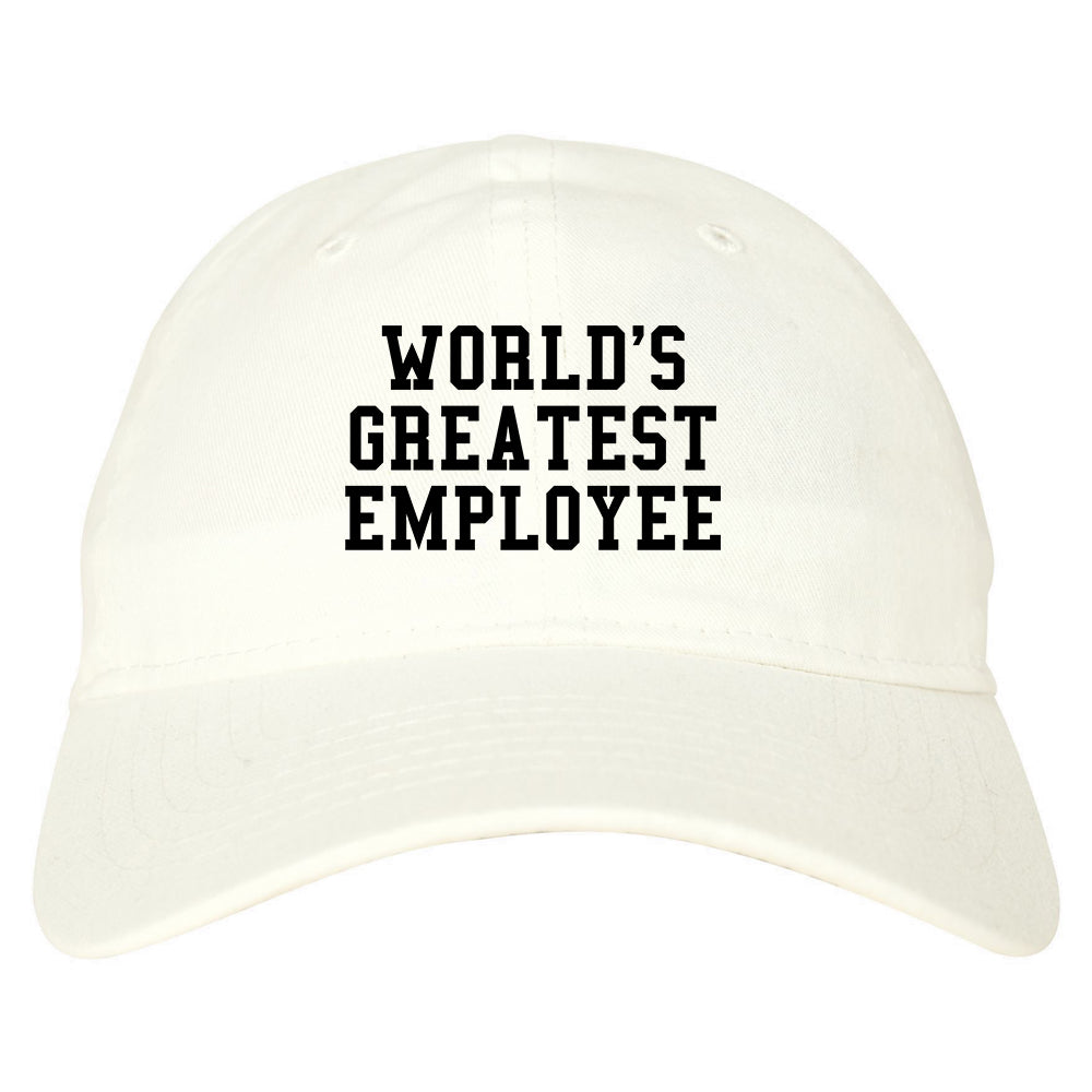 Worlds Greatest Employee Funny Christmas Mens Dad Hat White