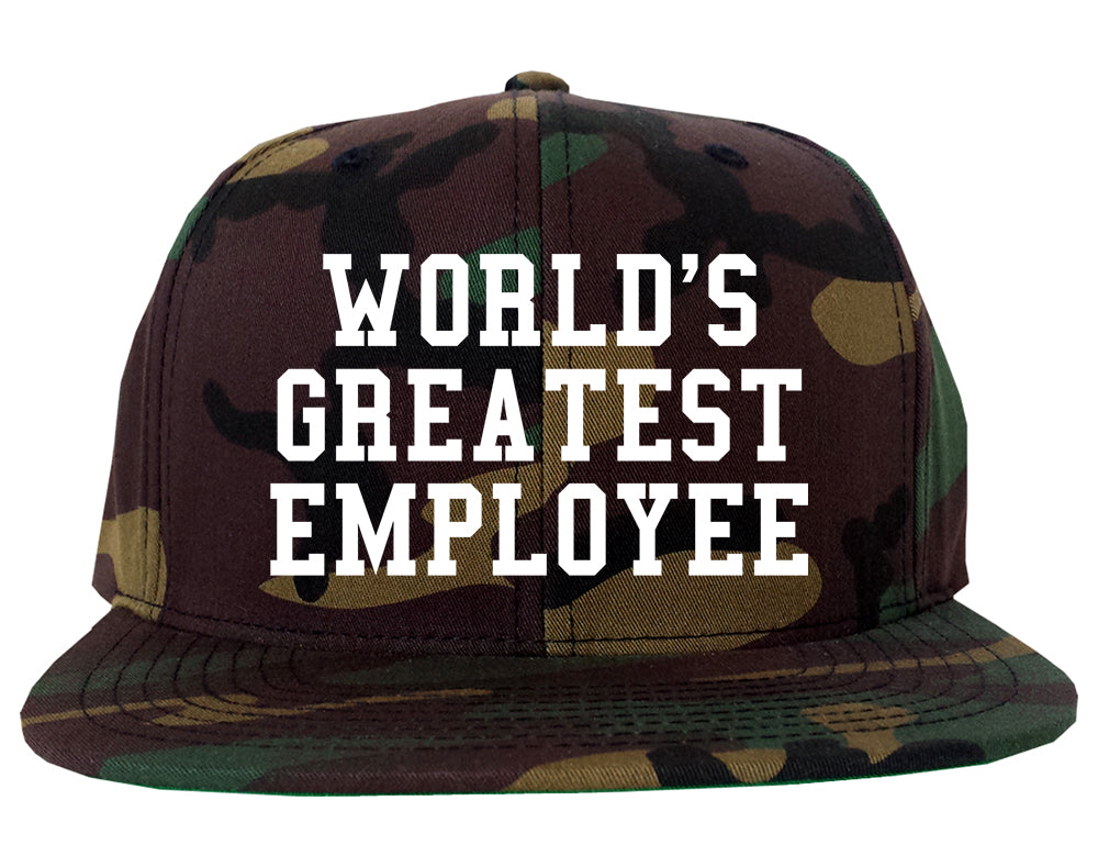 Worlds Greatest Employee Funny Christmas Mens Snapback Hat Army Camo