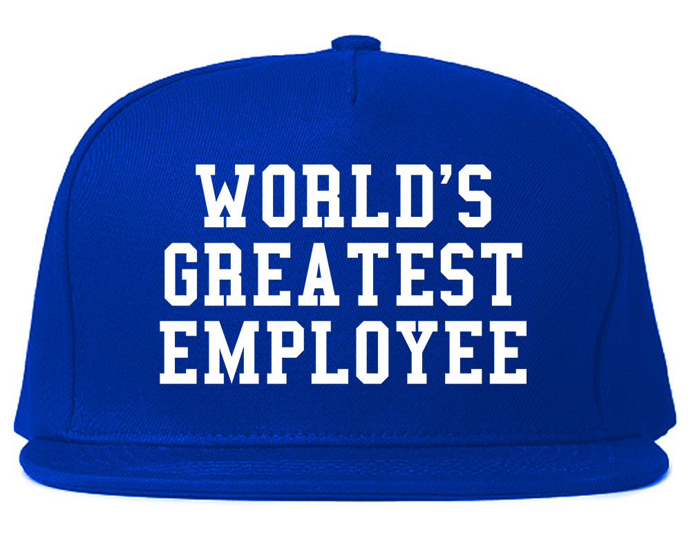 Worlds Greatest Employee Funny Christmas Mens Snapback Hat Royal Blue