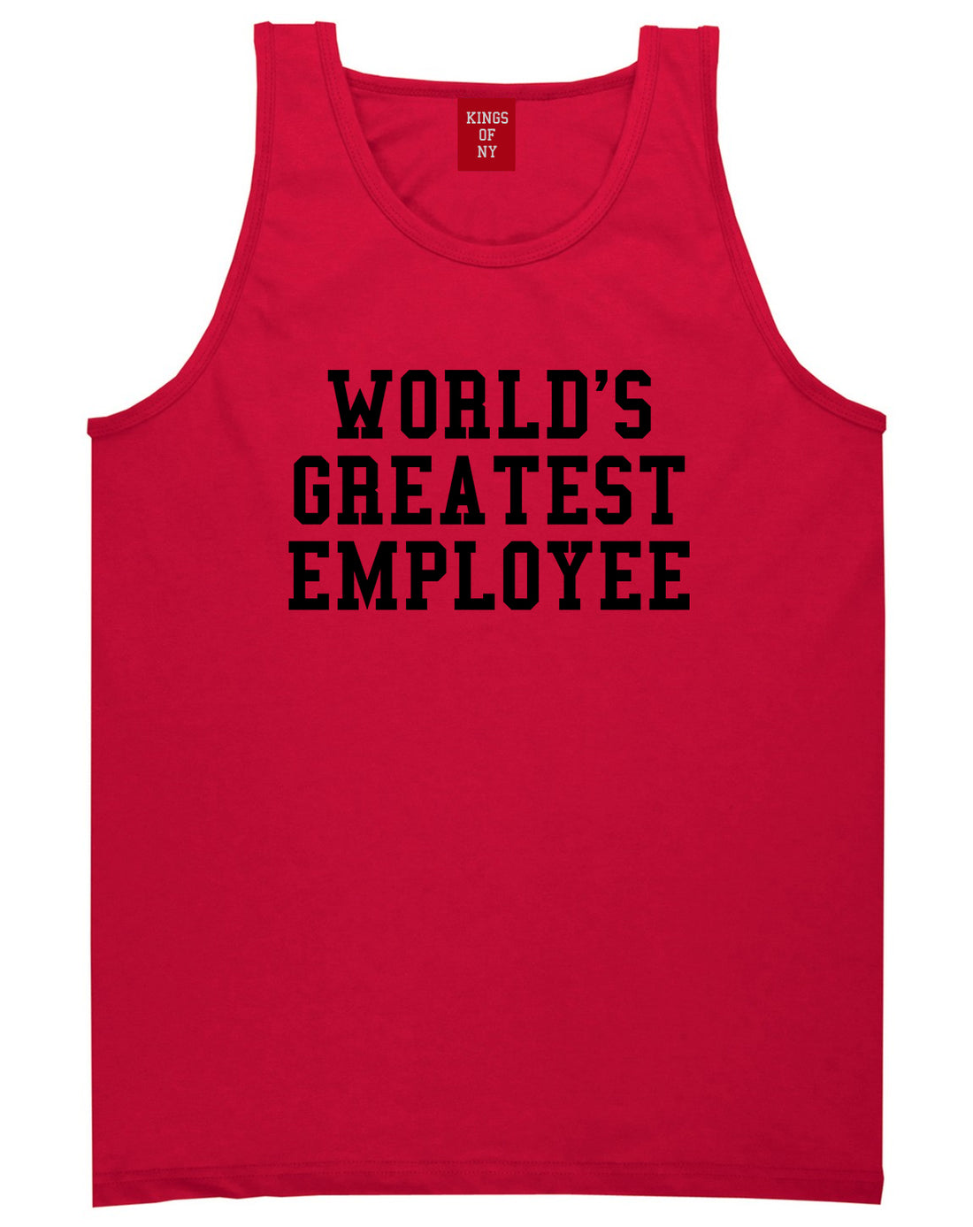 Worlds Greatest Employee Funny Christmas Mens Tank Top T-Shirt Red