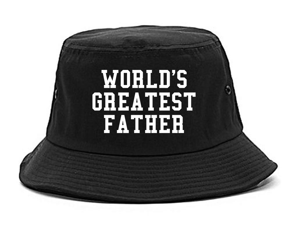 Worlds Greatest Father Dad Birthday Day Mens Bucket Hat Black