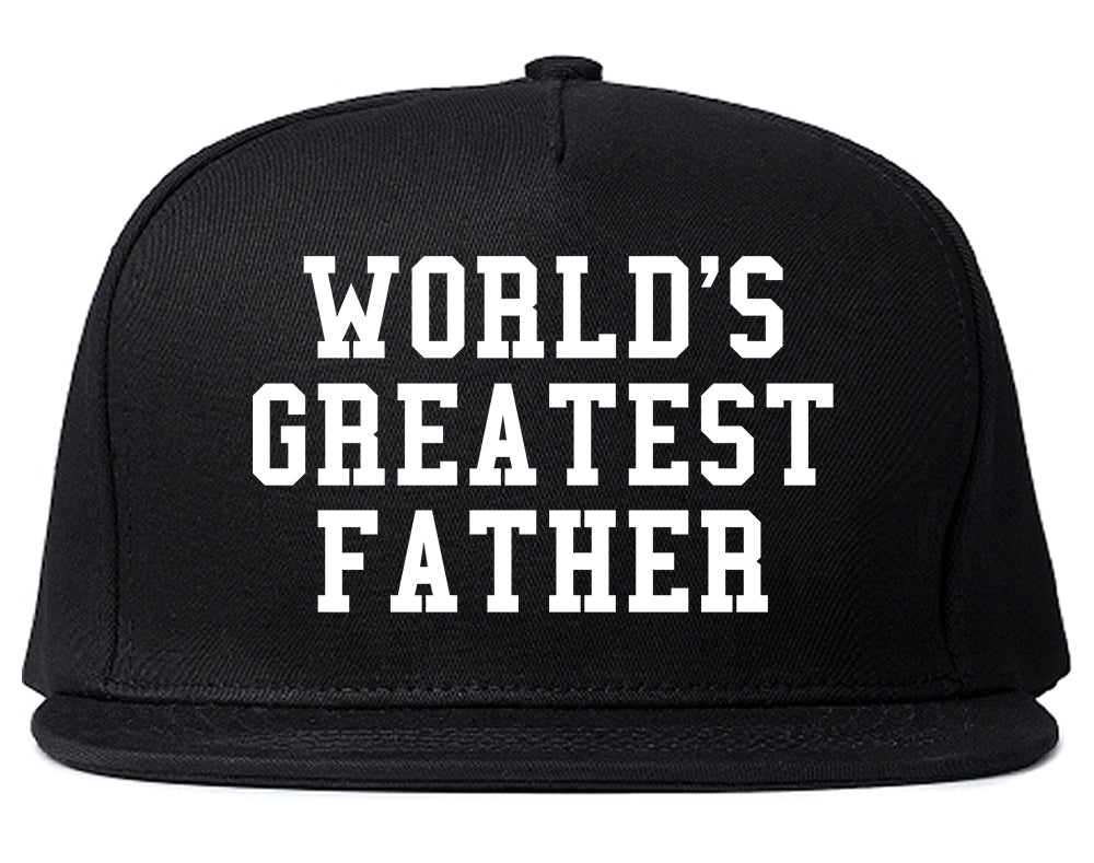 Worlds Greatest Father Dad Birthday Day Mens Snapback Hat Black