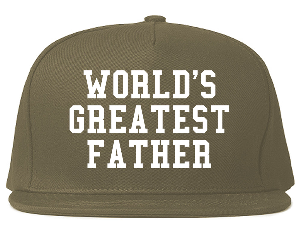 Worlds Greatest Father Dad Birthday Day Mens Snapback Hat Grey