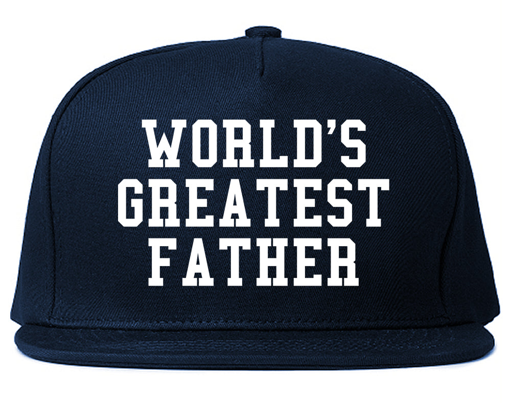 Worlds Greatest Father Dad Birthday Day Mens Snapback Hat Navy Blue