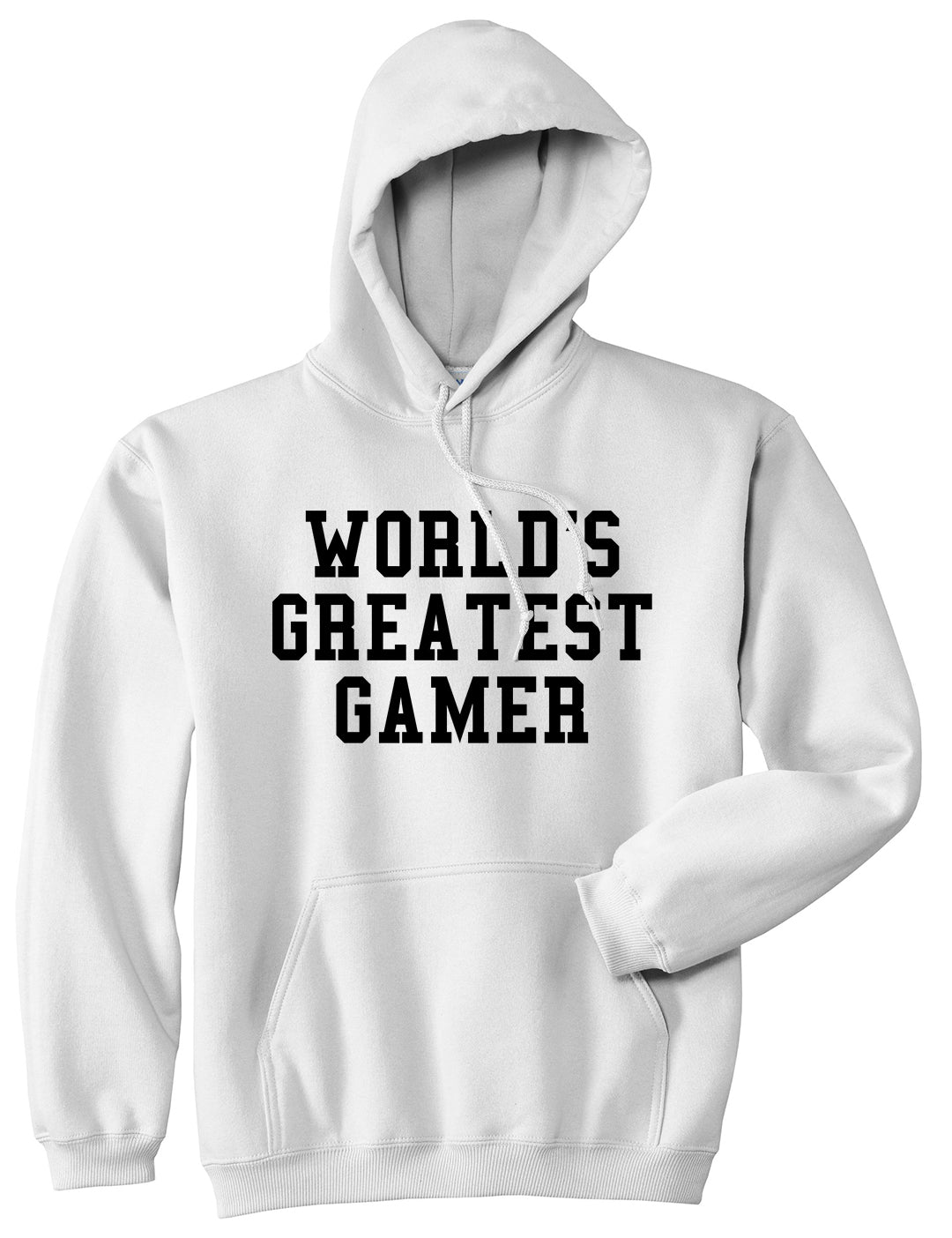 Worlds Greatest Gamer Funny Gaming Mens Pullover Hoodie White