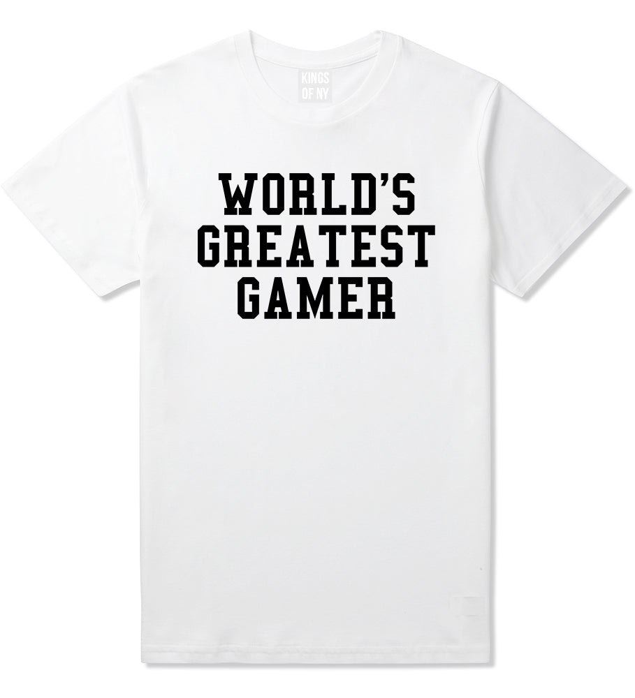 Worlds Greatest Gamer Funny Gaming Mens T-Shirt White