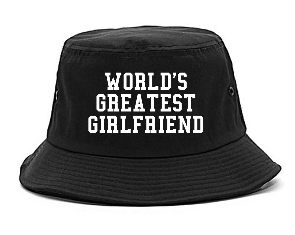 Worlds Greatest Girlfriend Funny Birthday Gift Mens Bucket Hat Black