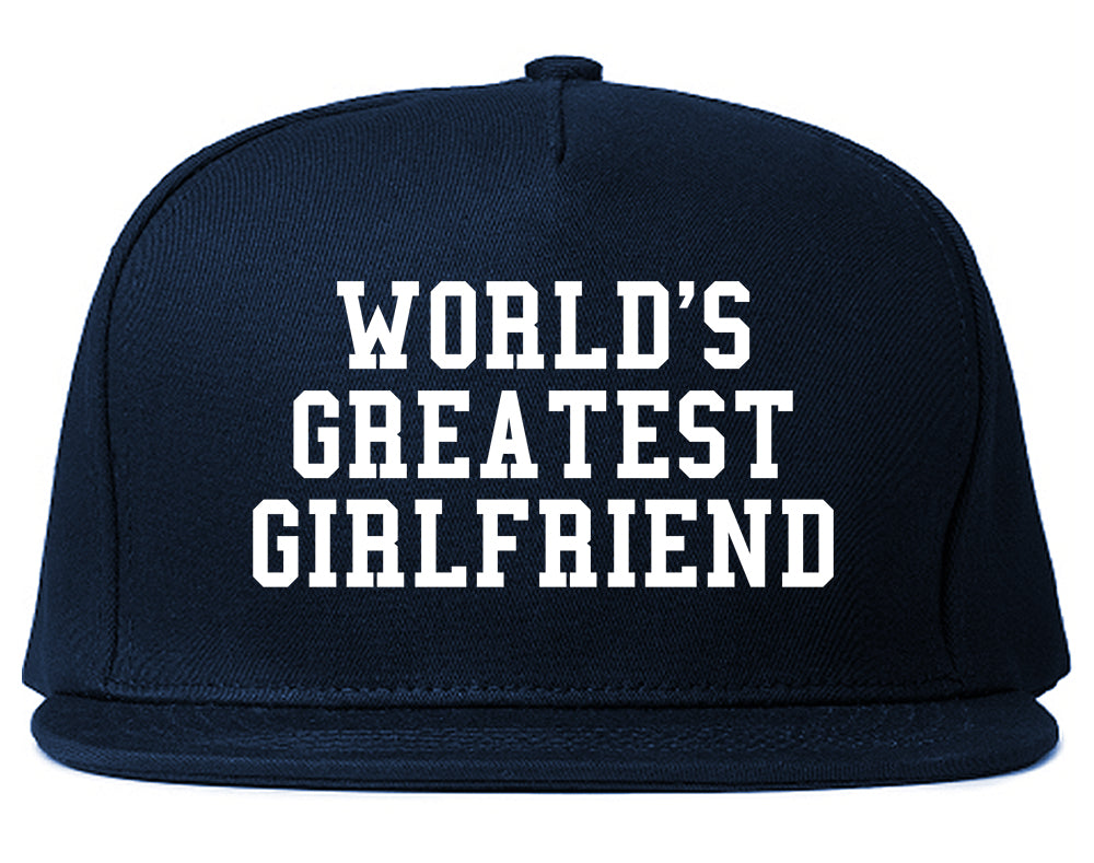 Worlds Greatest Girlfriend Funny Birthday Gift Mens Snapback Hat Navy Blue