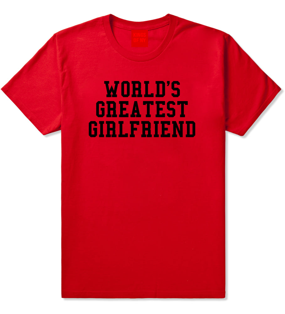 Worlds Greatest Girlfriend Funny Birthday Gift Mens T-Shirt Red