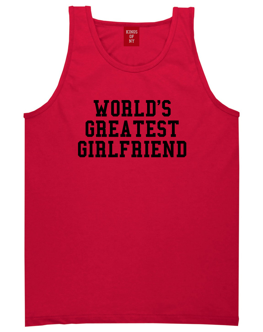 Worlds Greatest Girlfriend Funny Birthday Gift Mens Tank Top T-Shirt Red