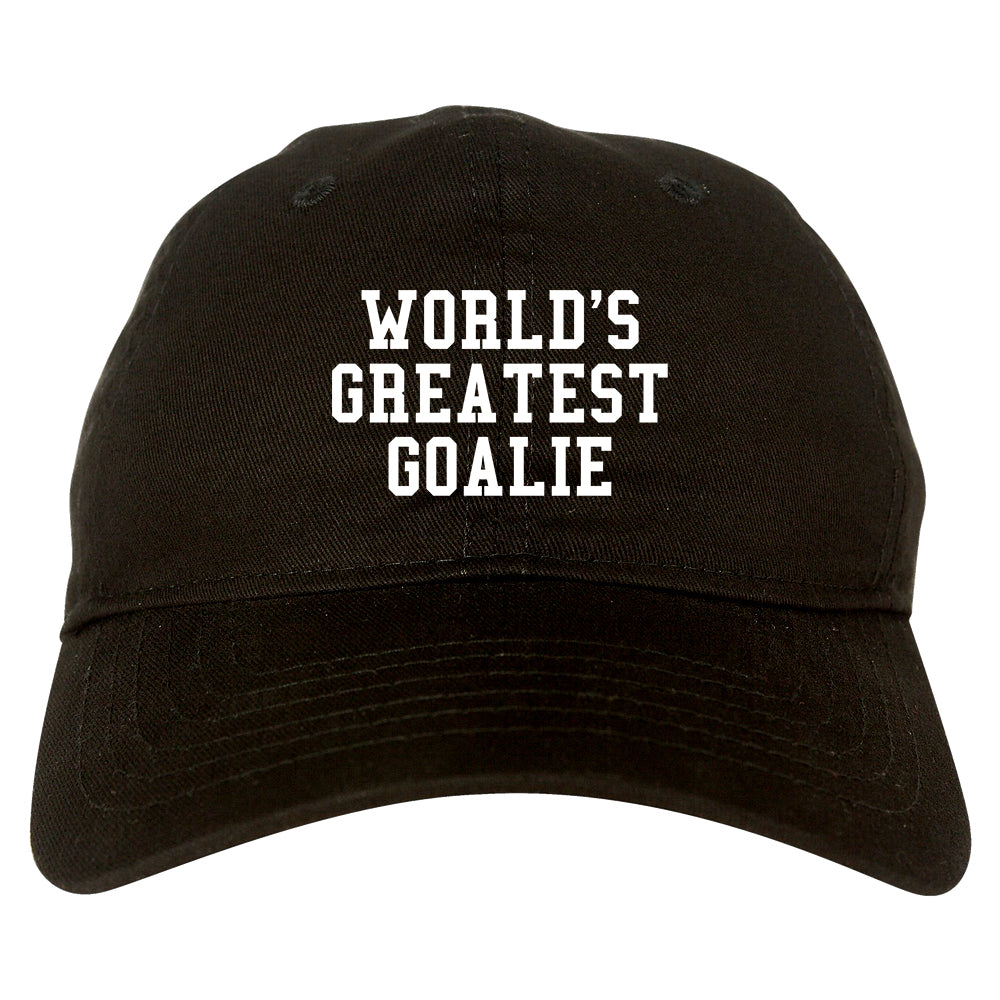 Worlds Greatest Goalie Hockey Mens Dad Hat Black