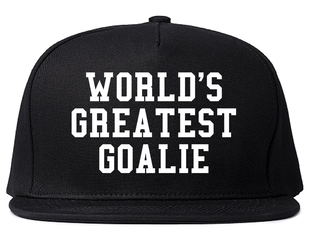 Worlds Greatest Goalie Hockey Mens Snapback Hat Black