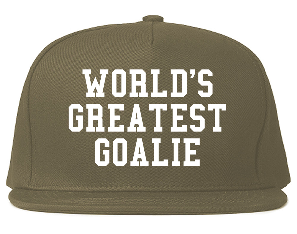 Worlds Greatest Goalie Hockey Mens Snapback Hat Grey
