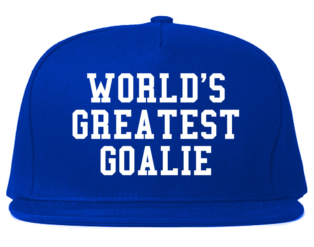 Worlds Greatest Goalie Hockey Mens Snapback Hat Royal Blue