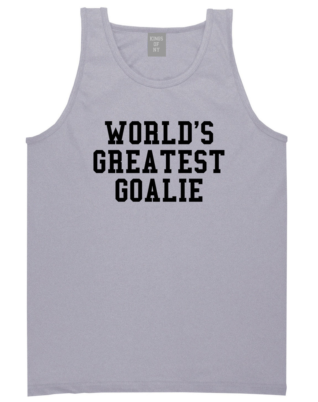 Worlds Greatest Goalie Hockey Mens Tank Top T-Shirt Grey