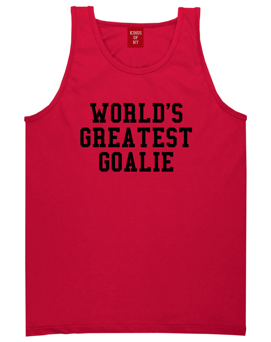 Worlds Greatest Goalie Hockey Mens Tank Top T-Shirt Red