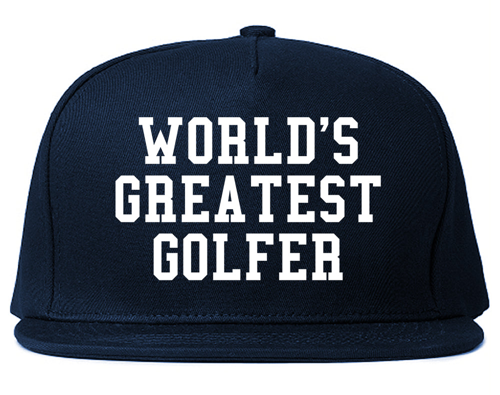 Worlds Greatest Golfer Funny Golf Mens Snapback Hat Navy Blue