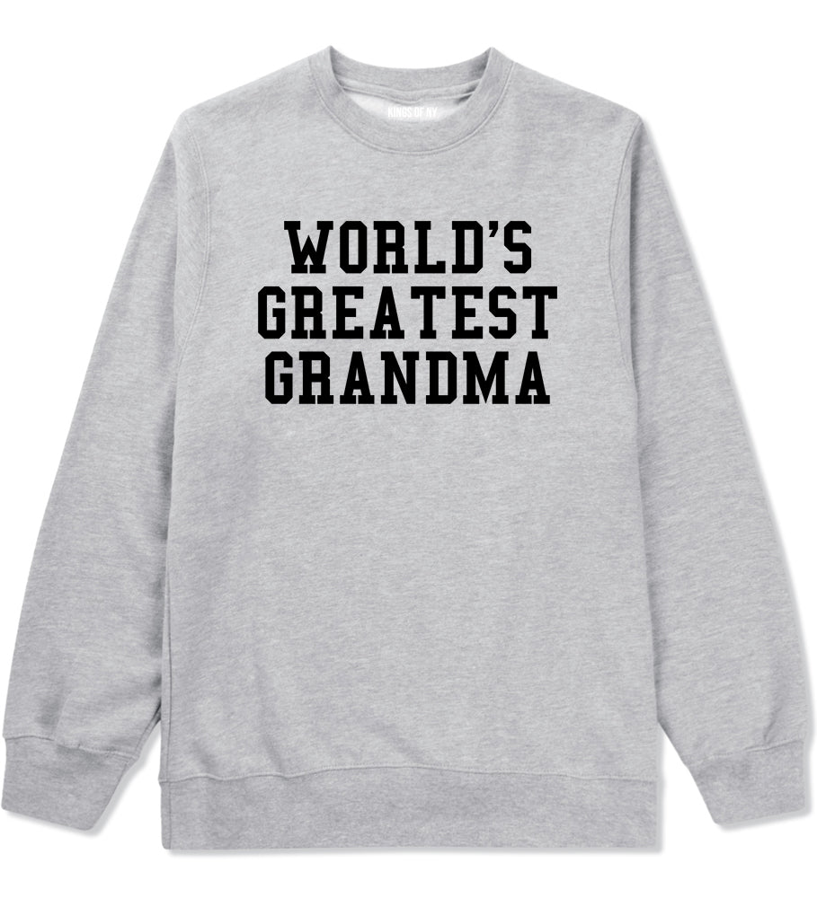 Worlds Greatest Grandma Birthday Gift Mens Crewneck Sweatshirt Grey