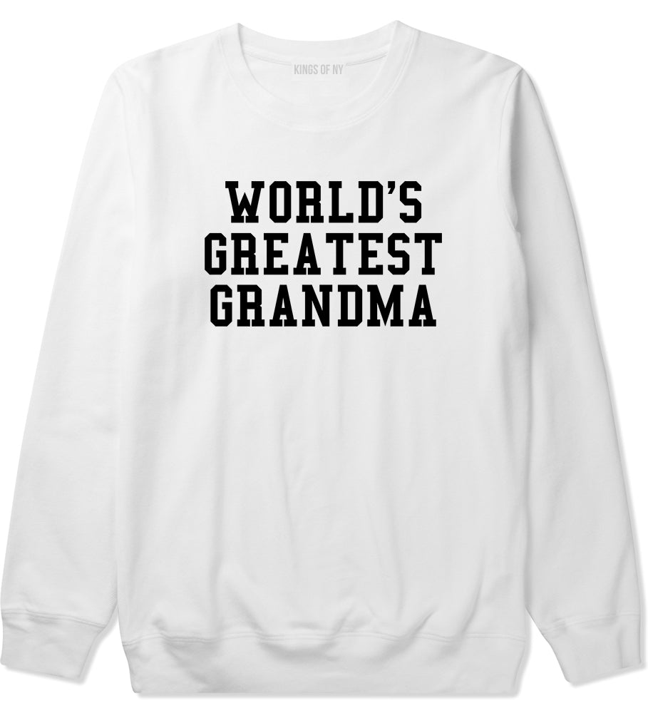 Worlds Greatest Grandma Birthday Gift Mens Crewneck Sweatshirt White