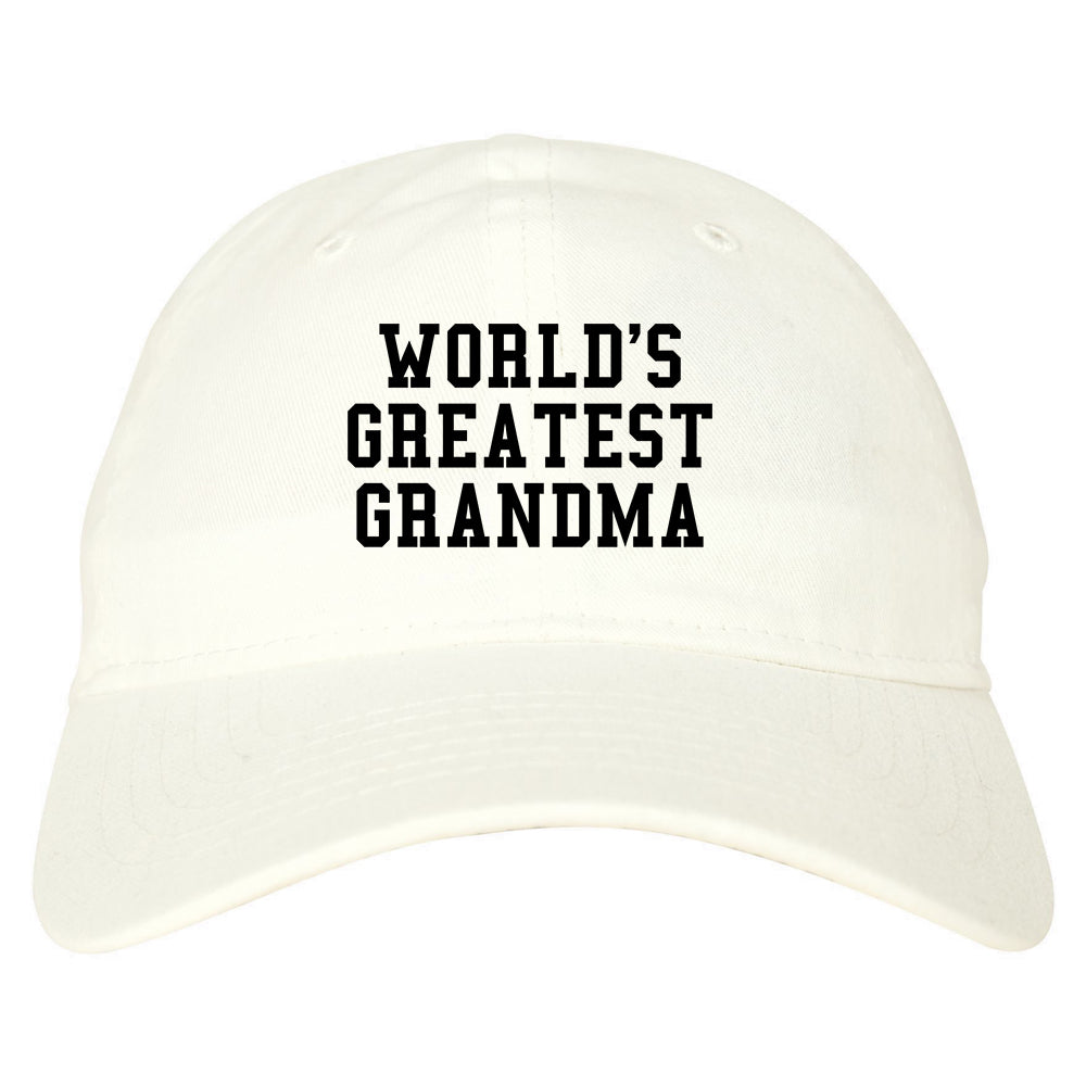 Worlds Greatest Grandma Birthday Gift Mens Dad Hat White