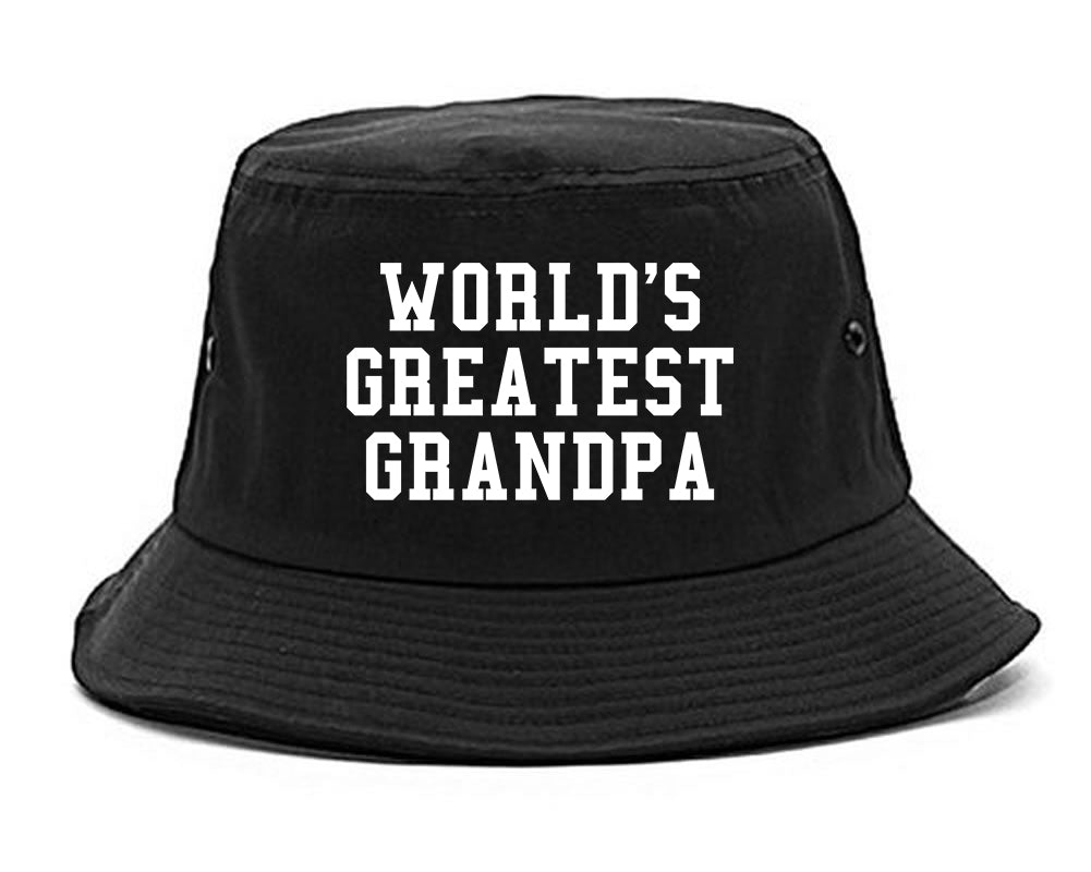 Worlds Greatest Grandpa Fathers Day Mens Bucket Hat Black