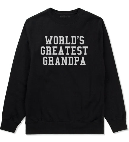 Worlds Greatest Grandpa Fathers Day Mens Crewneck Sweatshirt Black