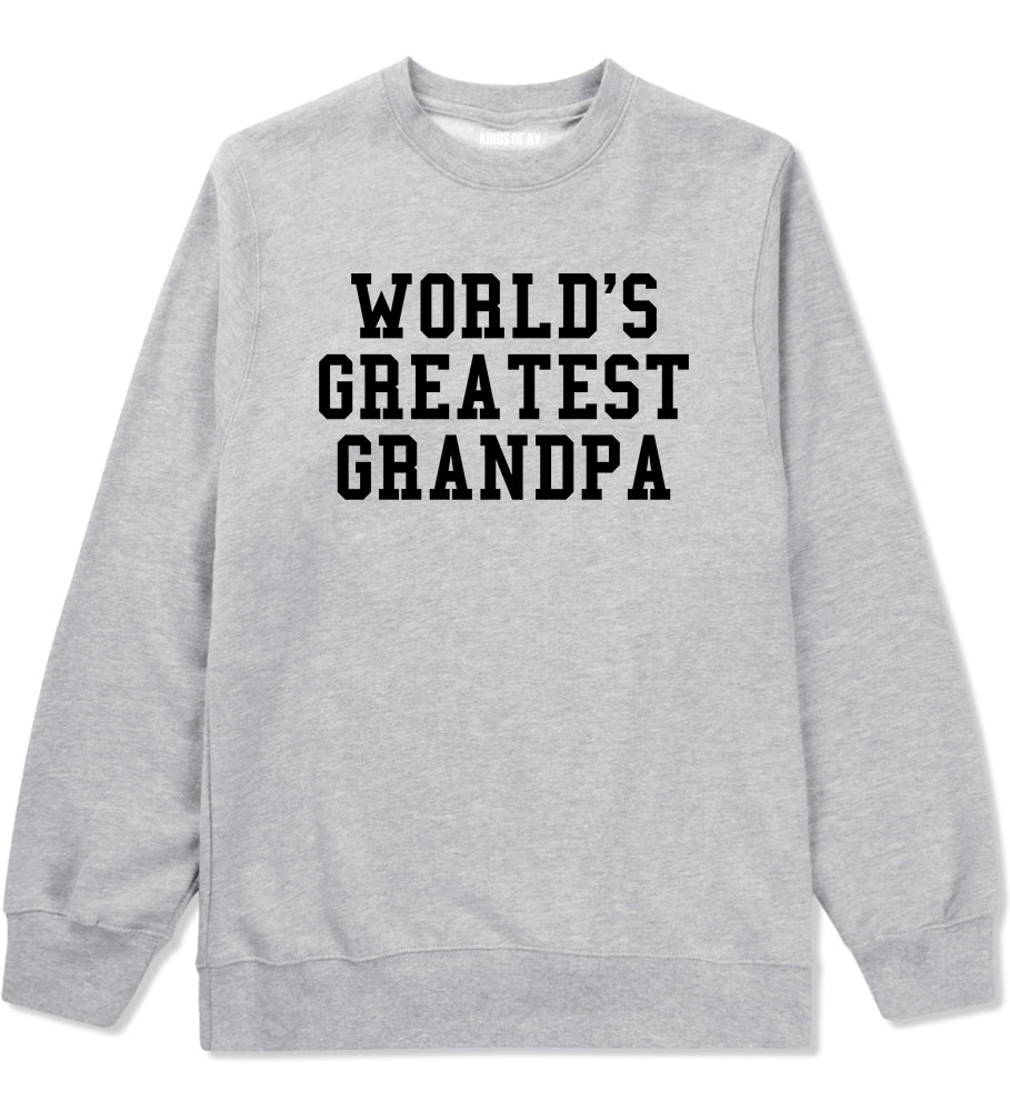 Worlds Greatest Grandpa Fathers Day Mens Crewneck Sweatshirt Grey